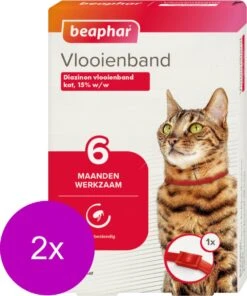 Beaphar Vlooienband 6 Maanden Kat 35 Cm - Anti Vlooienmiddel - 2 X Rood -Merkloos Winkel 1000x1200
