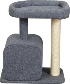 Katten Krabpaal Met Huisje | Grijs | 60 X 40 X 70 Cm Kattenboom Met Ligbed -Merkloos Winkel 1001x1200