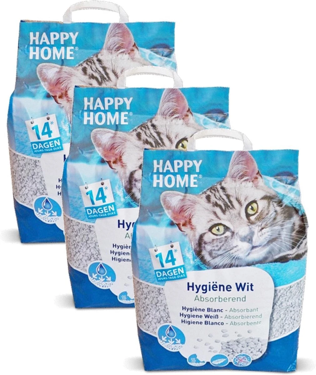 Happy Home White - Kattenbakvulling - 3 X 20 L 1 Happy Home White - Kattenbakvulling - 3 X 20 L