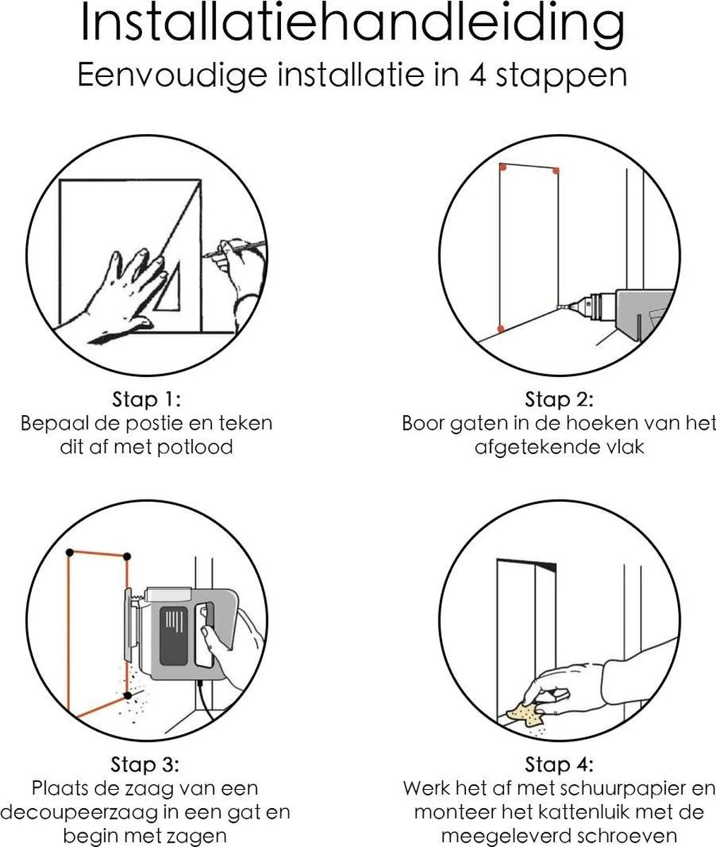 Merkloos Kattenluik - Inclusief Tunnel - 4 Vergendelingsstanden - Wit - Waterdicht - 23 X 25 X 5.5 Cm 9 Merkloos Kattenluik - Inclusief Tunnel - 4 Vergendelingsstanden - Wit - Waterdicht - 23 X 25 X 5.5 Cm - Afbeelding 9
