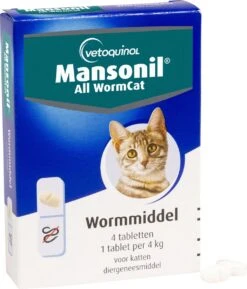 Mansonil All Worm Cat Ontworming - Kat - 4 Tabletten -Merkloos Winkel 1025x1200