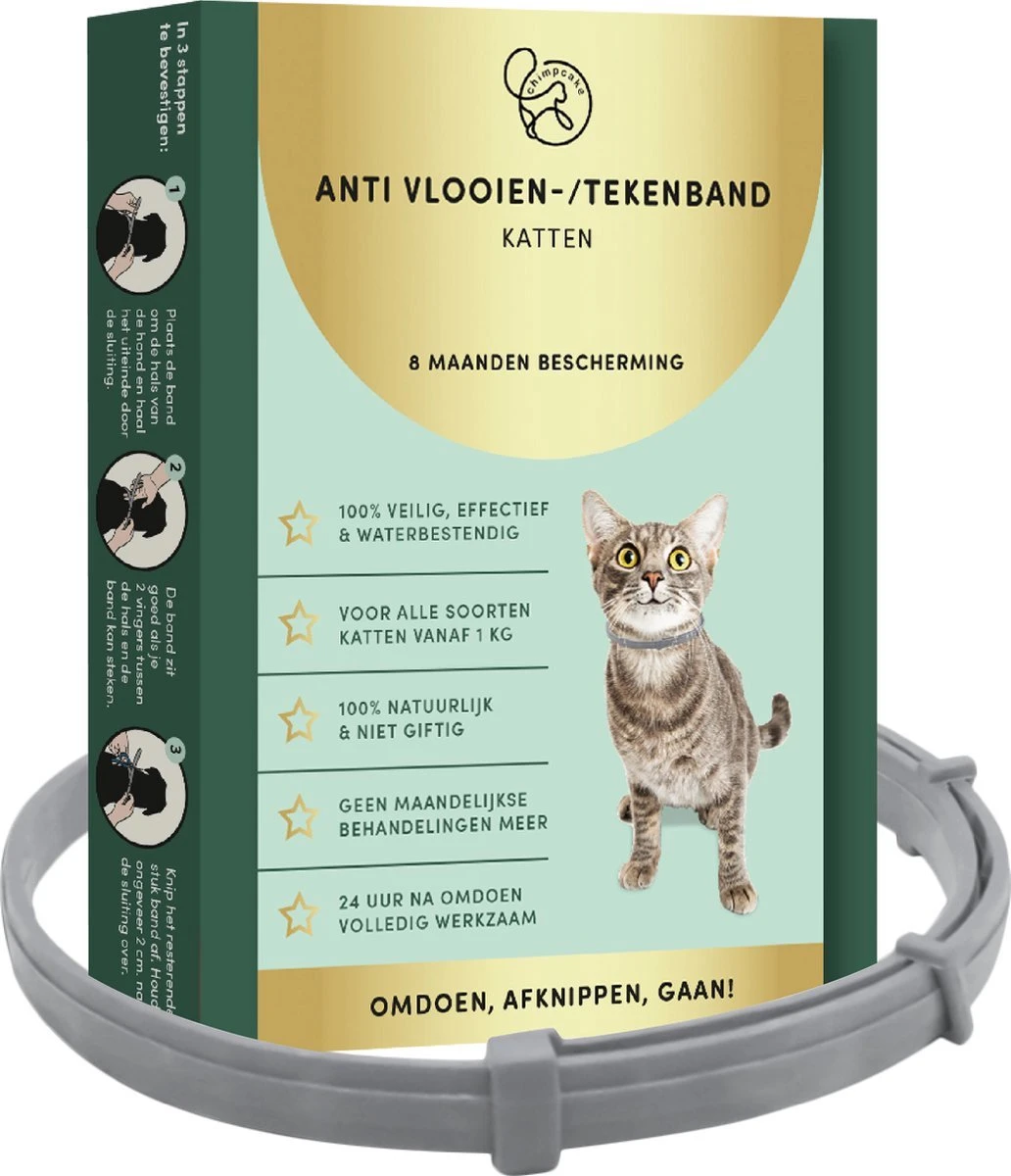 3 Stuks Vlooienband Kat Tekenband - 100% Natuurlijk Veilig En Waterbestendig 1 3 Stuks Vlooienband Kat Tekenband - 100% Natuurlijk Veilig En Waterbestendig