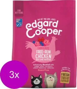 Edgard&Cooper Kitten Kip&Eend&Witvis - Kattenvoer - 3 X 300 G