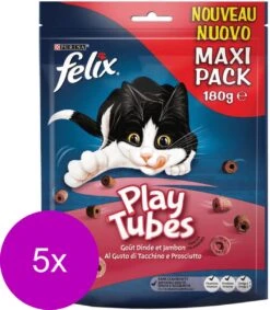 Felix PlayTubes - Kattensnacks Kalkoen & Ham - 5 X 180g -Merkloos Winkel 1047x1200 1
