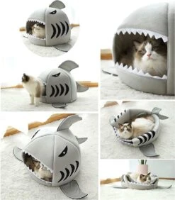 MikaMax Haai Hondenmand - Kattenmand - Dierenmand - Huisdierkussen - Mand Of Bed - Origineel - Extra Zacht Materiaal - 42 X 42 X 36 Cm -Merkloos Winkel 1050x1200