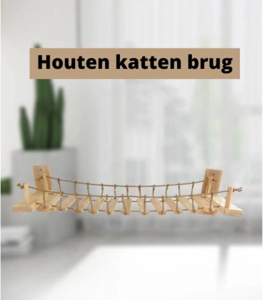 Be-Inspired® Houten Katten Brug – Katten Klimwand – Katten Klimmuur – Katten Muur – Katten Klim Plankjes – Huisdier – Hangmat – Wandmeubel Kat – Wandmontage – Duurzaam – 90 Cm 1 Be-Inspired® Houten Katten Brug – Katten Klimwand – Katten Klimmuur – Katten Muur – Katten Klim Plankjes – Huisdier – Hangmat – Wandmeubel Kat – Wandmontage – Duurzaam – 90 Cm