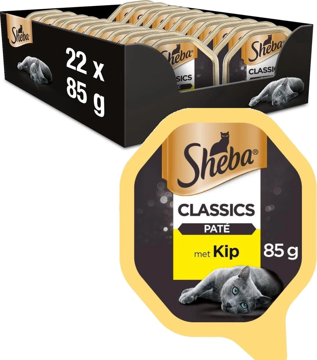 Sheba Classic Paté Katten Natvoer - Kip - 22 X 85g 1 Sheba Classic Paté Katten Natvoer - Kip - 22 X 85g