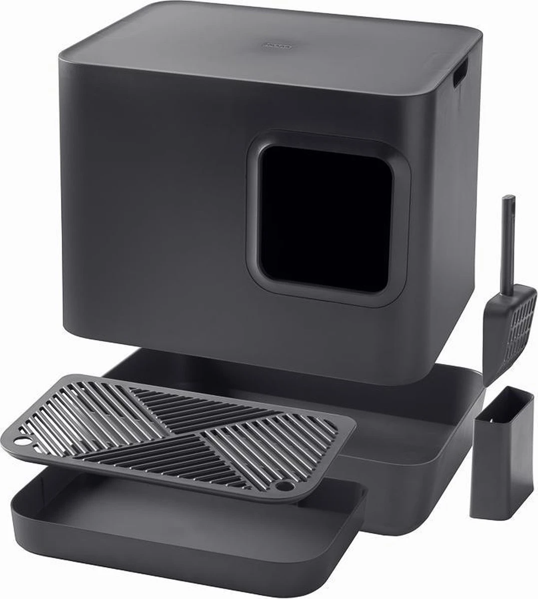 Hoopo® Dome Plus Kattenbak Grijs - Kattenbak - Kattenbakschep - 50x37.5x38cm - Grote Kattenbak 2 Hoopo® Dome Plus Kattenbak Grijs - Kattenbak - Kattenbakschep - 50x37.5x38cm - Grote Kattenbak - Afbeelding 2