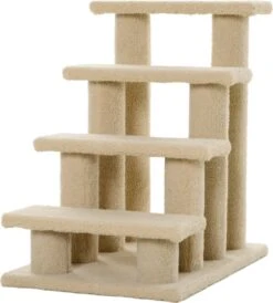 PawHut Dierentrap, Kattentrap, Hondentrap, Trap Voor Katten En Honden, 4 Treden, Beige, 63,5 X 43 X 60 Cm D30-006 -Merkloos Winkel 1083x1200 1