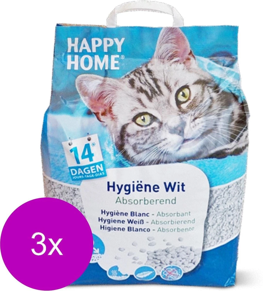 Happy Home White - Kattenbakvulling - 3 X 20 L 2 Happy Home White - Kattenbakvulling - 3 X 20 L - Afbeelding 2