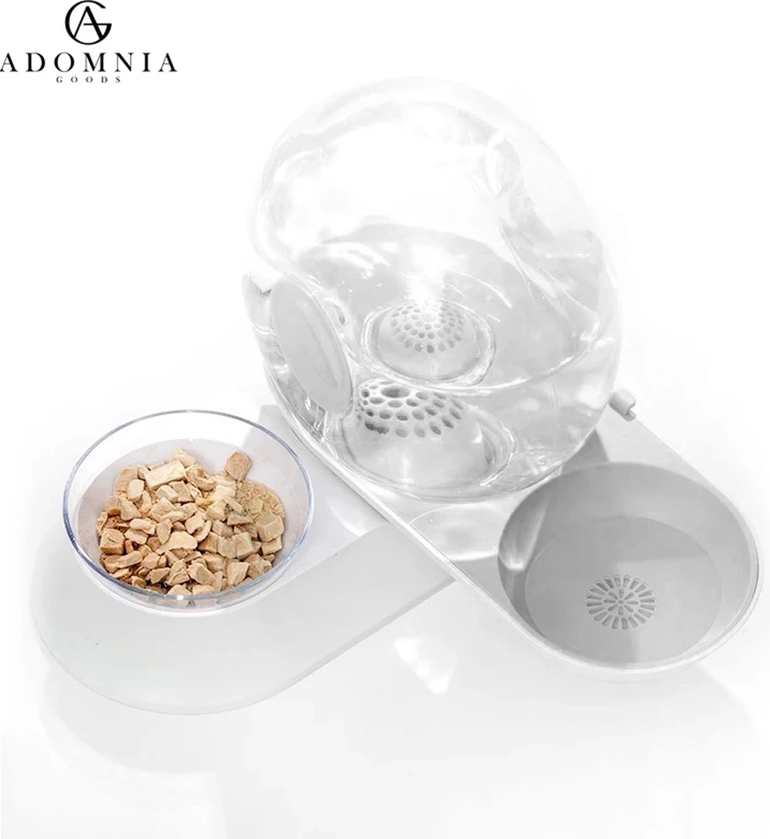 AdomniaGoods - Automatische Katten Voerbak - Antislip Honden Voerbak - Unique Transparant/grijs Design - Altijd Hygiënisch Schoon Water! 1 AdomniaGoods - Automatische Katten Voerbak - Antislip Honden Voerbak - Unique Transparant/grijs Design - Altijd Hygiënisch Schoon Water!