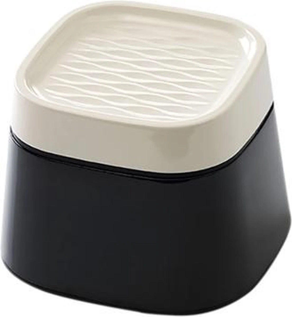 Savic Ergo Cube Voerbak Creme / Zwart 22x22x16 Cm 2 Savic Ergo Cube Voerbak Creme / Zwart 22x22x16 Cm - Afbeelding 2