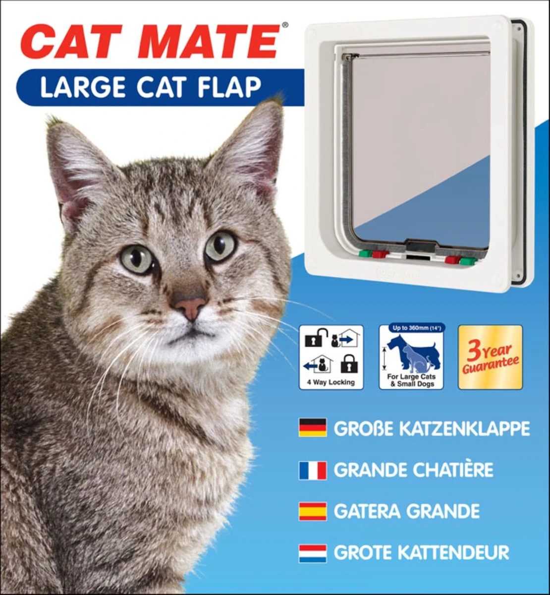 Cat Mate Kattendeur Groot Met Vierwegsluiting En Extra Vergrendeling - Wit 4 Cat Mate Kattendeur Groot Met Vierwegsluiting En Extra Vergrendeling - Wit - Afbeelding 4