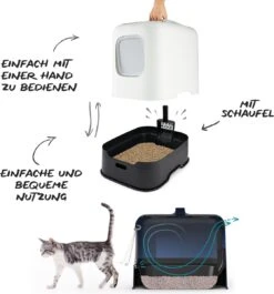 Rotho MyPet Biala Kattenbak Met Kap En Schepje / Gemaakt Van Gerecycled Plastic - Cappucino -Merkloos Winkel 1118x1200 3