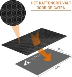 Lavida Home - Kattenbakmat - Grit Opvanger - 45 X 60 Cm - Dubbele Laag & Waterdicht - Katten Mat - Katten Mat Met Opvangruimte Voor Grit - Katten Mat - Kat Benodigdheden - Kitten - Gritmat Voor Poes - Grijs -Merkloos Winkel 1123x1200 5