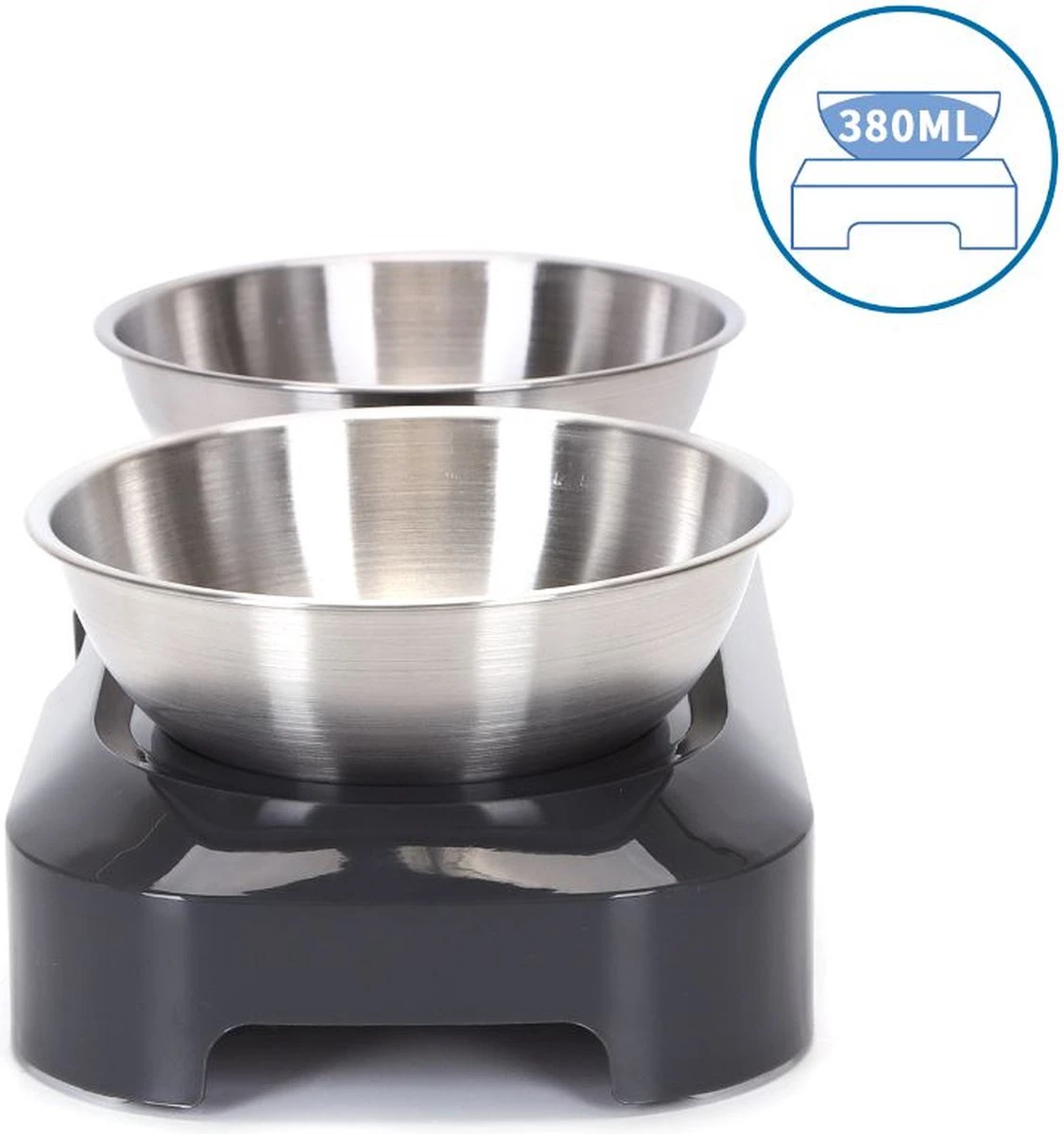 Nobleza Katten Voerbakjes - Ergonomische Dubbele Voerbak - Anti Braak Voerbak Voor Katten - Zwart - Dubbel - RVS 10 Nobleza Katten Voerbakjes - Ergonomische Dubbele Voerbak - Anti Braak Voerbak Voor Katten - Zwart - Dubbel - RVS - Afbeelding 10