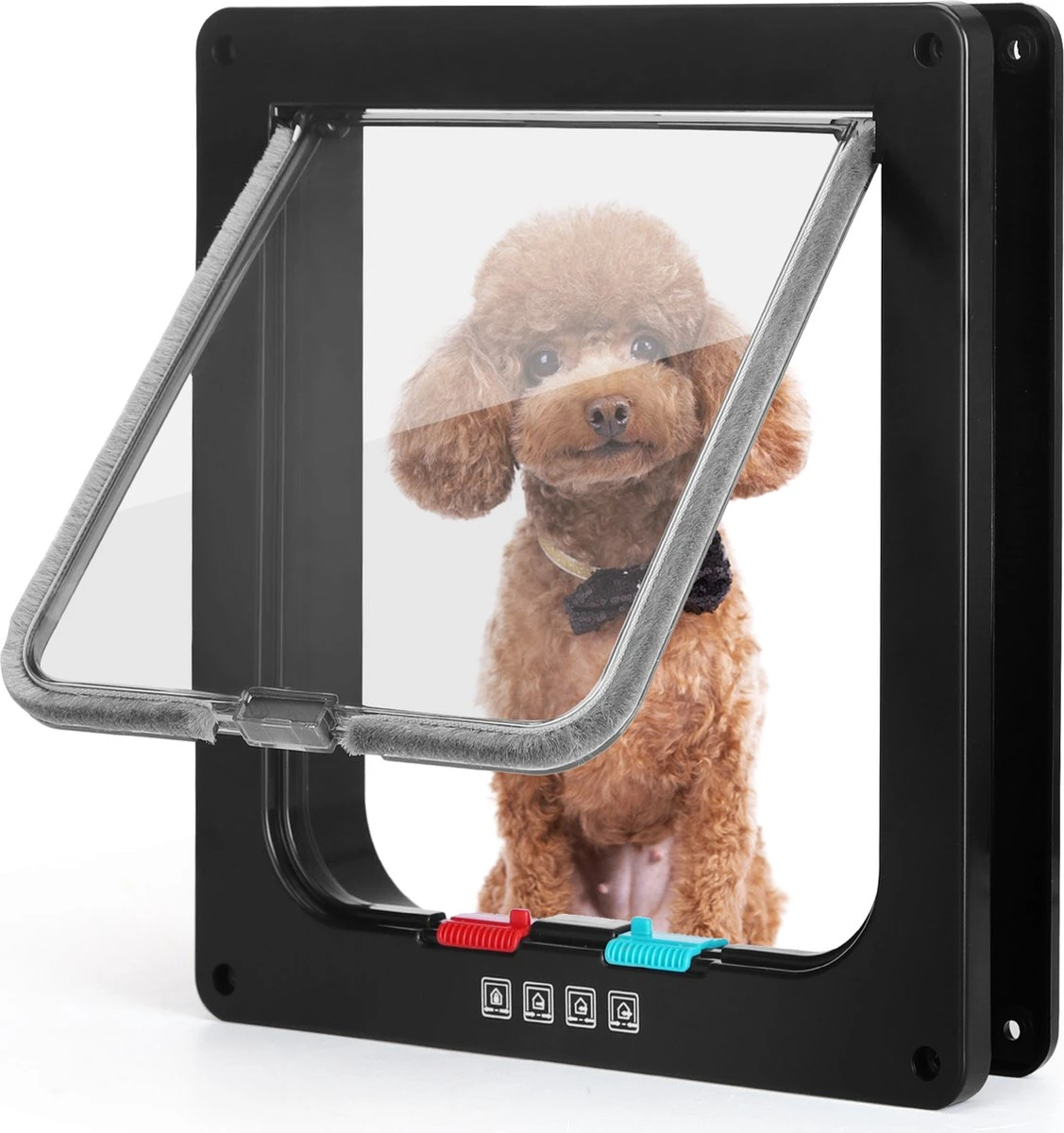 Nobleza Kattenluik Met Tunnel - 4 Vergrendelingsstanden - Weerbestendig - Binnen En Buiten - 28.5 X 25 Cm - Maat XL - Zwart 6 Nobleza Kattenluik Met Tunnel - 4 Vergrendelingsstanden - Weerbestendig - Binnen En Buiten - 28.5 X 25 Cm - Maat XL - Zwart - Afbeelding 6