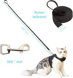 Kattentuigje Met Leiband Riem Kattenharnas Roze Maat S Kat & Kitten - Dieren Kattenriem - Cat Leash - Halsomvang 15 Tot 20cm - Borstomvang 25 Tot 30cm - Zootic® -Merkloos Winkel 1133x1200 5