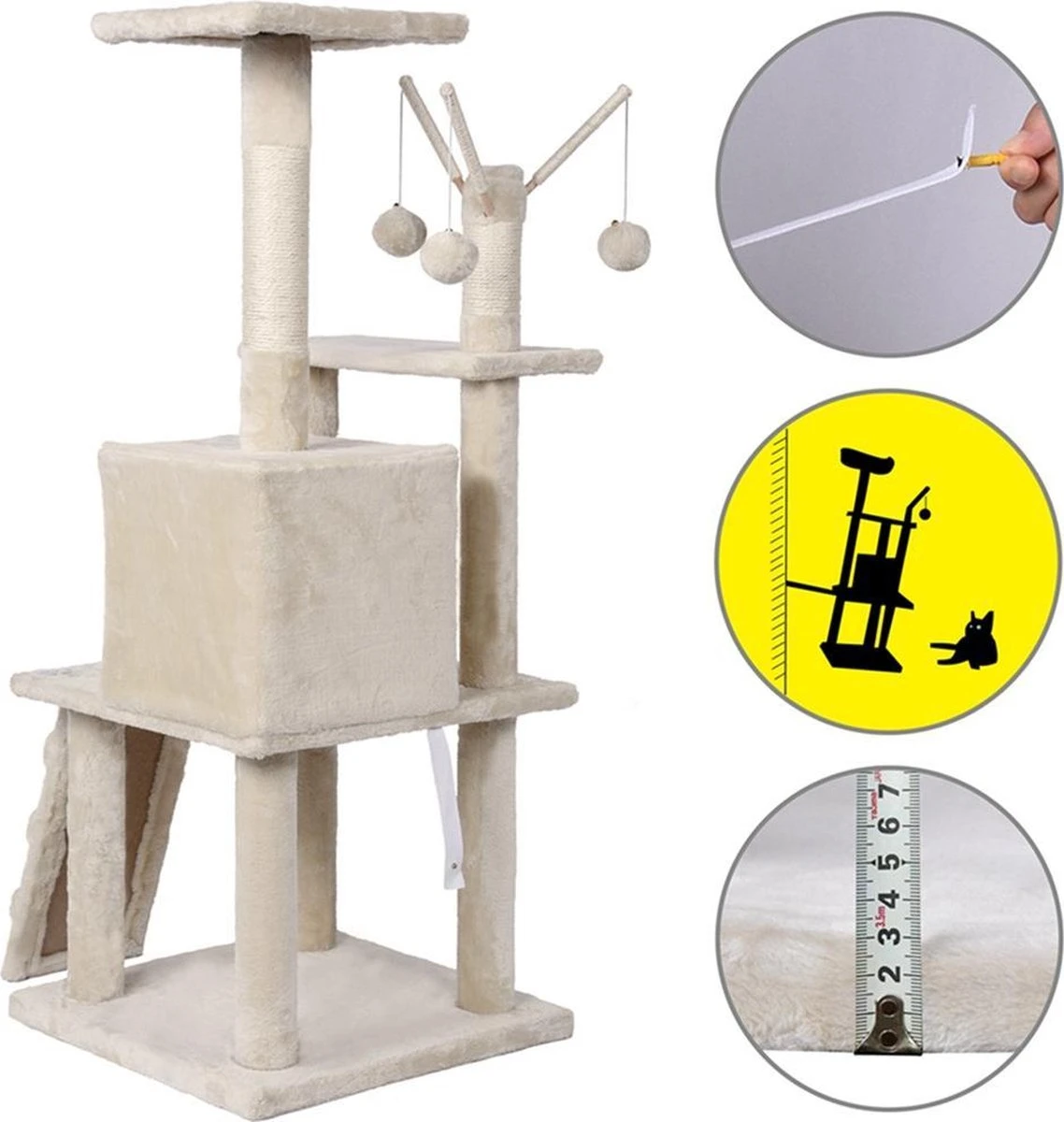 Merkloos MC Star Krabpaal Voor Grote Katten Cat Tree - 55 X 50 X 121 Cm - Beige 7 Merkloos MC Star Krabpaal Voor Grote Katten Cat Tree - 55 X 50 X 121 Cm - Beige - Afbeelding 7