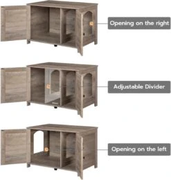 Kattenhuis Met Dubbele Deurtjes - Kattenkast Met Ruimte Voor Kattenbak - Kist Met Grote Opbergruimte - Bruikbaar Als Bank &bijzettafel - Voor In Slaapkamer & Gang - Greige 17 Kattenhuis Met Dubbele Deurtjes - Kattenkast Met Ruimte Voor Kattenbak - Kist Met Grote Opbergruimte - Bruikbaar Als Bank &bijzettafel - Voor In Slaapkamer & Gang - Greige -Merkloos Winkel 1142x1200