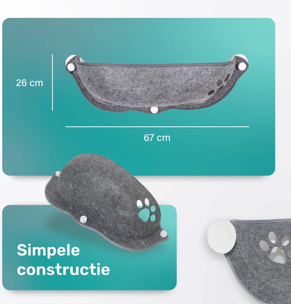 Kattenhangmat - Voor Aan Het Raam - Kom Vorm - Kattenmand - Raam - Hangmat Kat - Dieren - Kattenbed - Kattenmand - Slaapplek - Ligplaats - Grijs 5 Kattenhangmat - Voor Aan Het Raam - Kom Vorm - Kattenmand - Raam - Hangmat Kat - Dieren - Kattenbed - Kattenmand - Slaapplek - Ligplaats - Grijs - Afbeelding 5