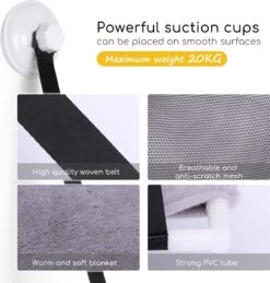 Nobleza 40AG6 - Kattenhangmat - Hangmat Kat - 60x32cm - Kattenhangmat Raam – Kattenbed - Kattenhangmand - Kattenkussen - Grijs 9 Nobleza 40AG6 - Kattenhangmat - Hangmat Kat - 60x32cm - Kattenhangmat Raam – Kattenbed - Kattenhangmand - Kattenkussen - Grijs -Merkloos Winkel 1146x1200 4