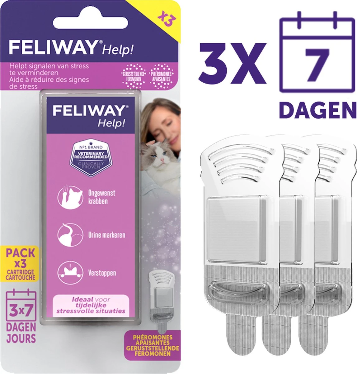 Feliway Help! Navulling 3x 48 Ml - 3x 7 Dagen - Kat - Tijdelijke Spannende Situaties Voor Je Kat 2 Feliway Help! Navulling 3x 48 Ml - 3x 7 Dagen - Kat - Tijdelijke Spannende Situaties Voor Je Kat - Afbeelding 2
