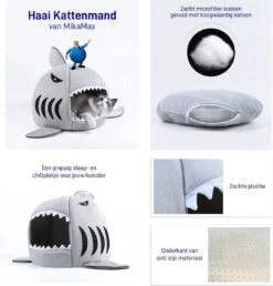 MikaMax Haai Hondenmand - Kattenmand - Dierenmand - Huisdierkussen - Mand Of Bed - Origineel - Extra Zacht Materiaal - 42 X 42 X 36 Cm -Merkloos Winkel 1151x1200 2