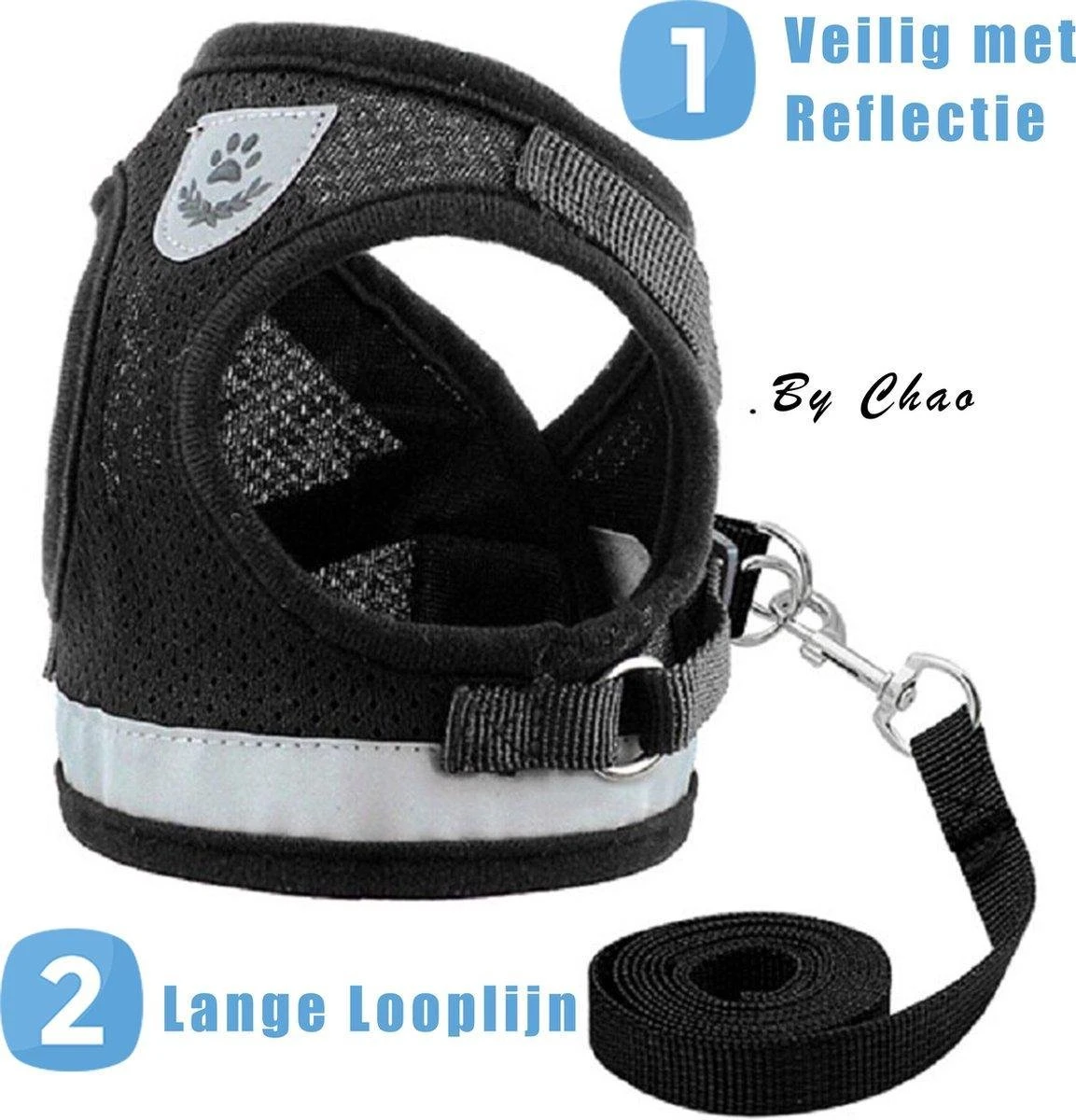 Merkloos Kattentuigje Met Looplijn | Zwart Kattenharnas | Easy Step In | Kattenriem | Kattenlijn | Kattentuig | Maat L 3 Merkloos Kattentuigje Met Looplijn | Zwart Kattenharnas | Easy Step In | Kattenriem | Kattenlijn | Kattentuig | Maat L - Afbeelding 3