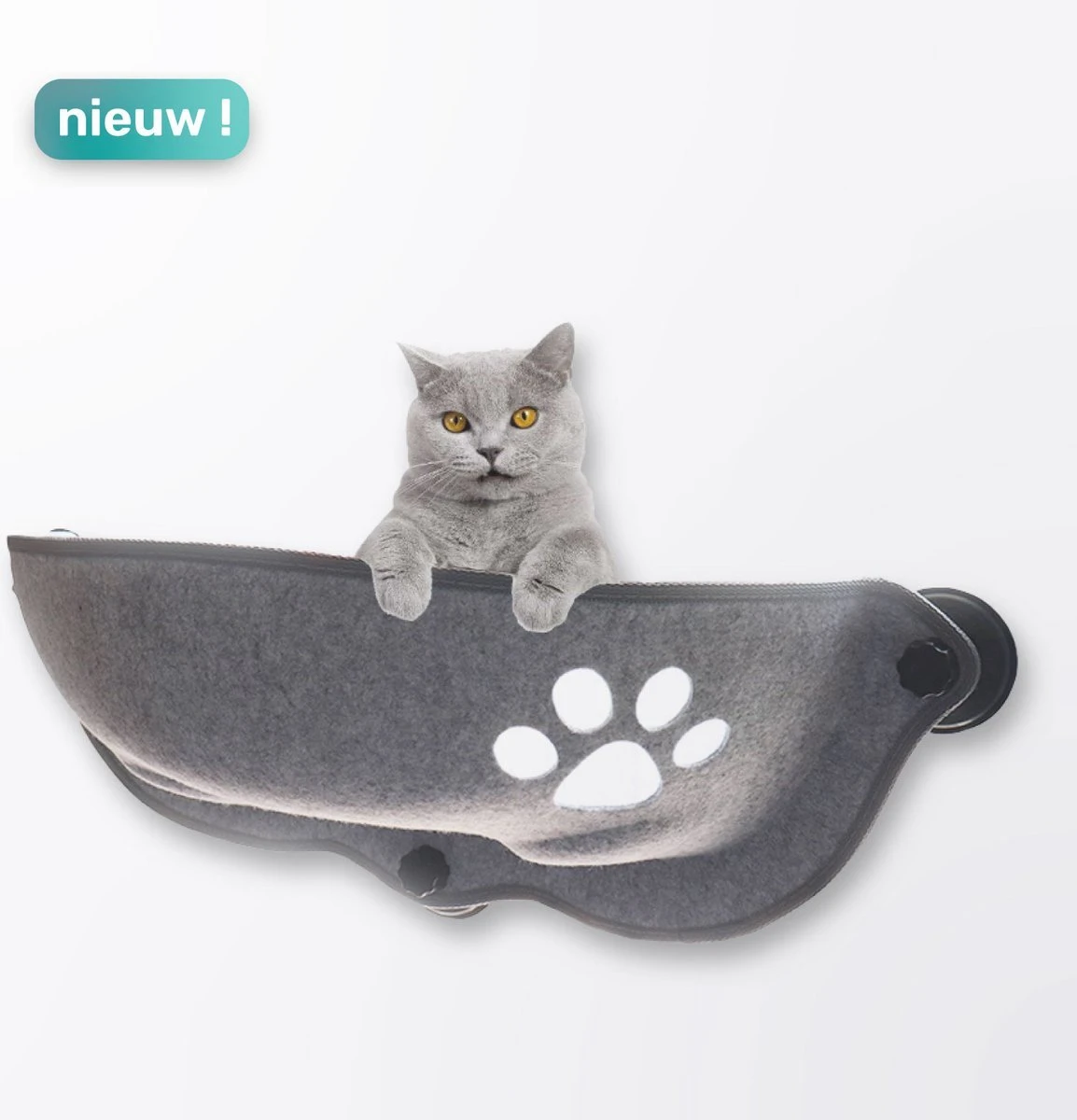 Kattenhangmat - Voor Aan Het Raam - Kom Vorm - Kattenmand - Raam - Hangmat Kat - Dieren - Kattenbed - Kattenmand - Slaapplek - Ligplaats - Grijs 1 Kattenhangmat - Voor Aan Het Raam - Kom Vorm - Kattenmand - Raam - Hangmat Kat - Dieren - Kattenbed - Kattenmand - Slaapplek - Ligplaats - Grijs