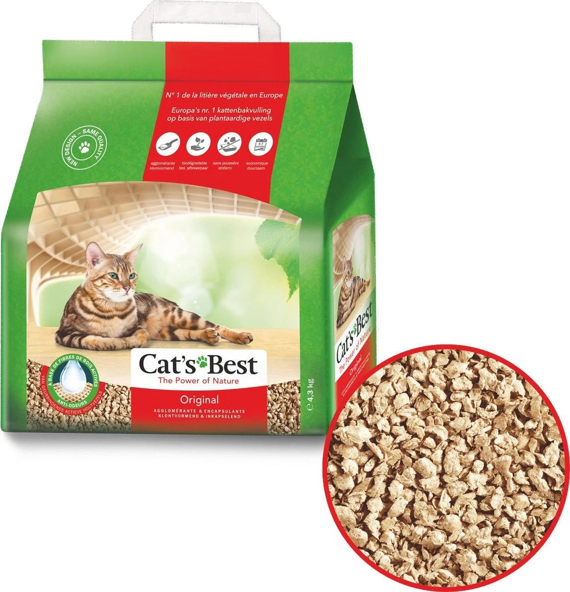 Cat's Best Oko Plus Korrels - Kattenbakvulling - 40 L 8 Cat's Best Oko Plus Korrels - Kattenbakvulling - 40 L - Afbeelding 8