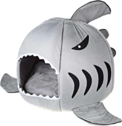 MikaMax Haai Hondenmand - Kattenmand - Dierenmand - Huisdierkussen - Mand Of Bed - Origineel - Extra Zacht Materiaal - 42 X 42 X 36 Cm