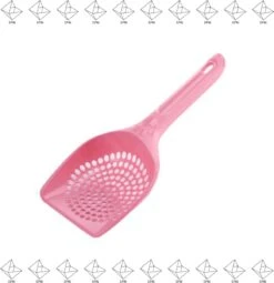 Merkloos EPIN | Kattenbak Schepje | Poep Schep | 20 CM | Kleine Gaten | ROZE