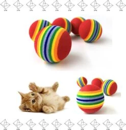 Merkloos EPIN | Katten Balletjes | Katten Speelgoed | Kattenspeeltjes | Interactief Spelen | Kittens | 3.5 CM | 2 Stuks