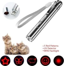 Merkloos Laserpen - Daily Accessoires - USB Oplaadbaar - Kattenspeeltjes - Laserlampje - 7 Verschillende Standen - RVS Zilver - Zaklamp - UV Lamp – Kattenspeelgoed -Merkloos Winkel 1167x1200 6