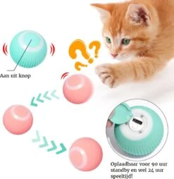 Otiume Slimme Katten Speeltje - Interactieve Zelf Rollende Bal Voor Katten - Kattenspeeltjes - USB Oplaadbaar- Turquoise -Merkloos Winkel 1167x1200 7