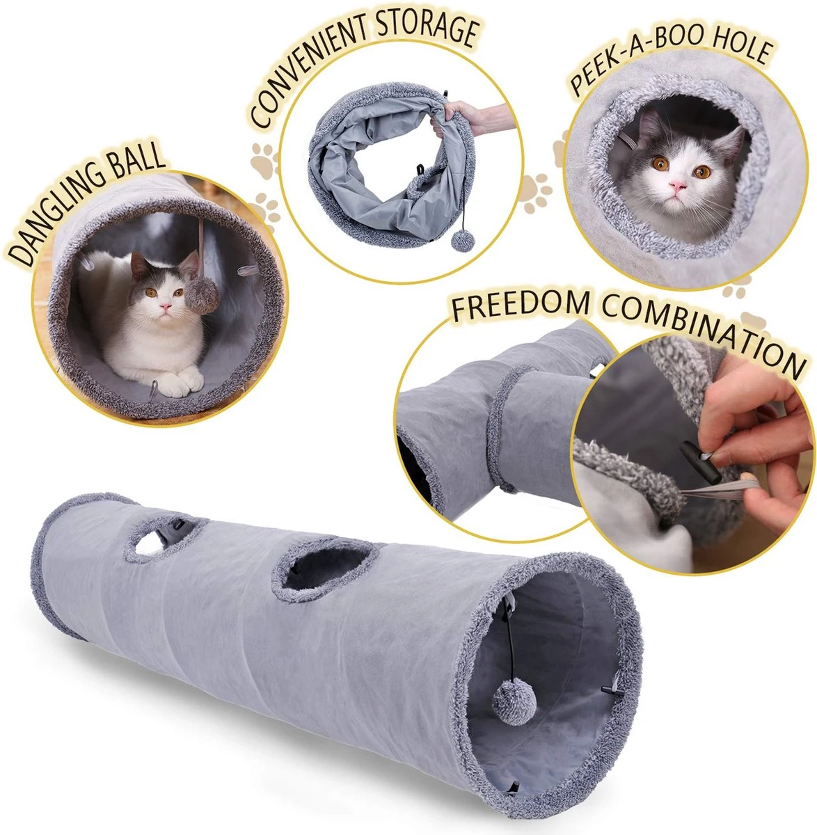 Bonbox Shop - Kattentunnel - 130 CM - Katten Speelgoed - Kitten - Spelen- Speeltunnel - Speelgoed Voor Katten 4 Bonbox Shop - Kattentunnel - 130 CM - Katten Speelgoed - Kitten - Spelen- Speeltunnel - Speelgoed Voor Katten - Afbeelding 4