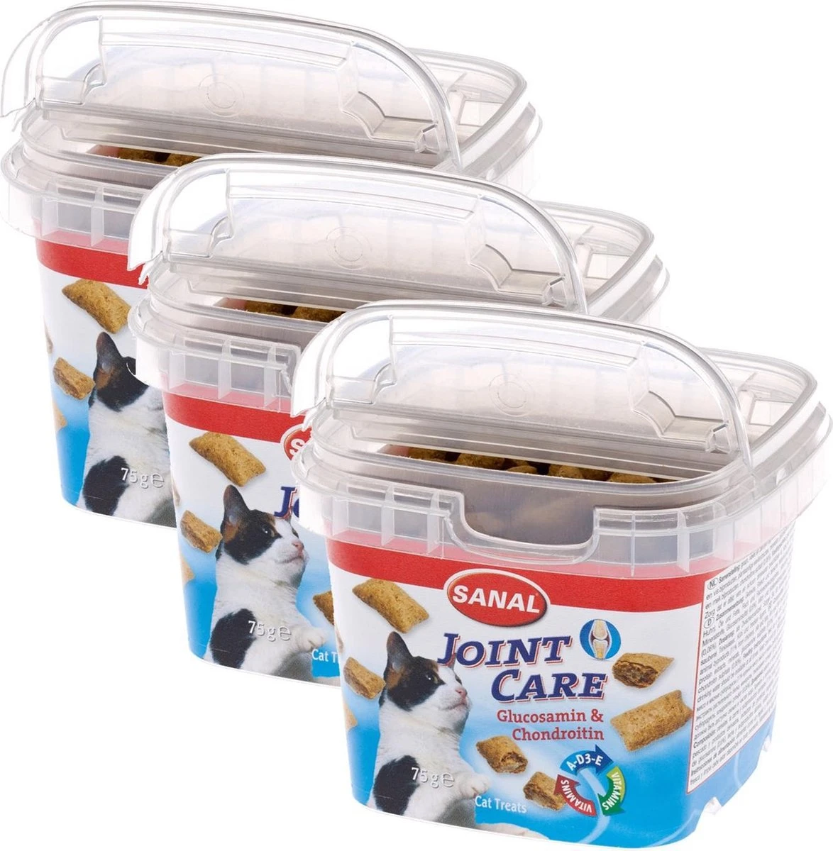 Sanal Joint Care - Kat - Snack - Chondroïtine & Glucosamine - 3 X 75 Gr 2 Sanal Joint Care - Kat - Snack - Chondroïtine & Glucosamine - 3 X 75 Gr - Afbeelding 2