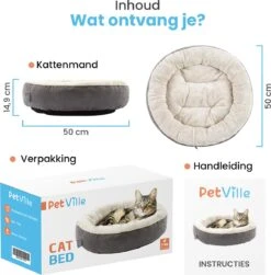 Petville Kattenmand - 50 Cm - Wasbaar - Donut - Waterbestendig - Grijs -Merkloos Winkel 1181x1200 2