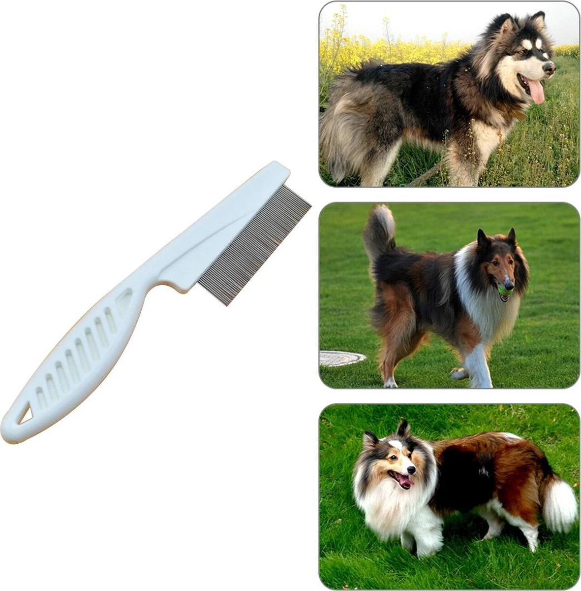 By Qubix Vlooienkam Voor Zowel Katten Als Honden 14CM - Wit 5 By Qubix Vlooienkam Voor Zowel Katten Als Honden 14CM - Wit - Afbeelding 5