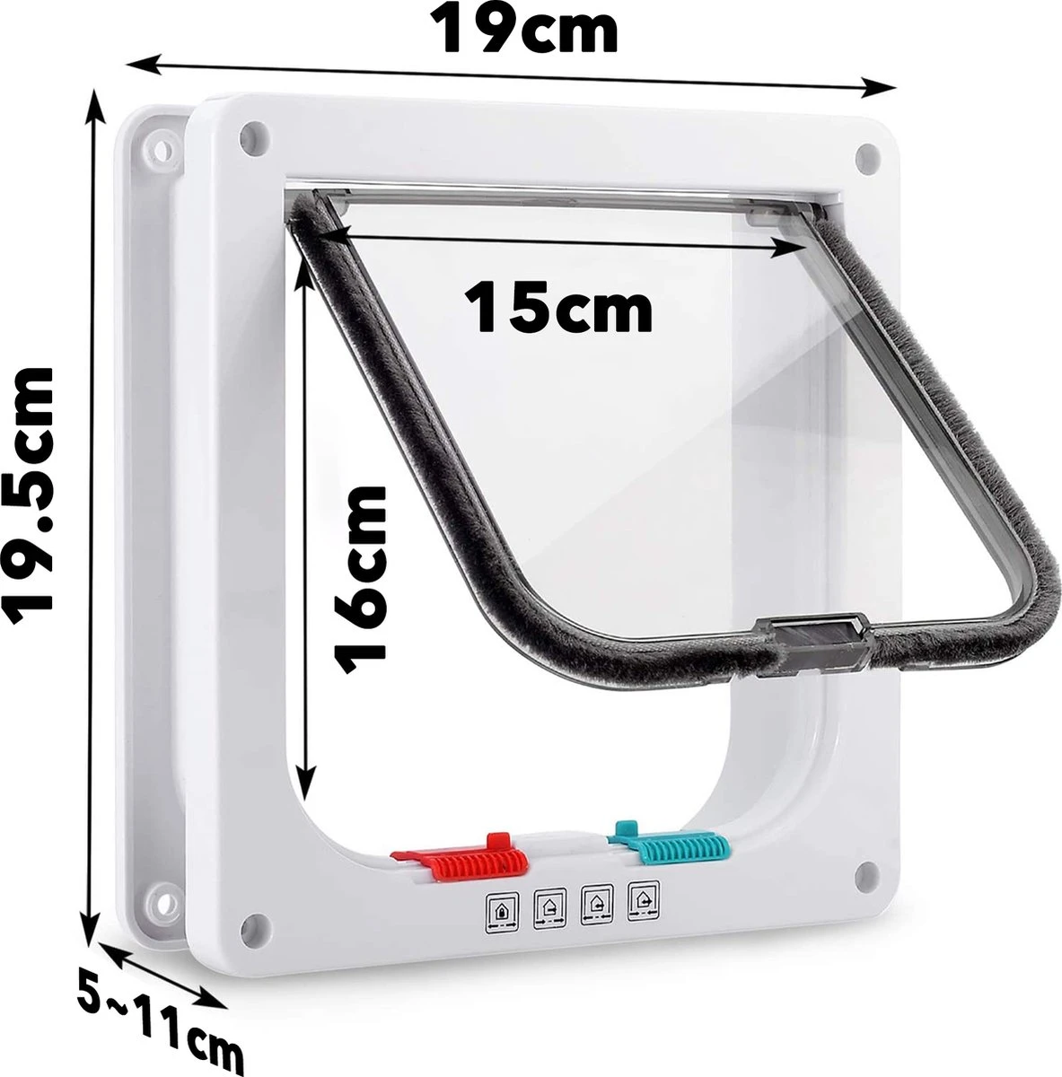 DOWO® - Kattenklep - Kattenluik - Kattenluikje - 4-weg Magneetsluiting Huisdierklep, Eenvoudige Installatie Kattendeur Huisdierendeur Aan De Muur, Houten Deur, Upvc Binnendeur, Baksteenwanden, Houten Deuren (M - Buitenmaat 19 X20 Cm) 5 DOWO® - Kattenklep - Kattenluik - Kattenluikje - 4-weg Magneetsluiting Huisdierklep, Eenvoudige Installatie Kattendeur Huisdierendeur Aan De Muur, Houten Deur, Upvc Binnendeur, Baksteenwanden, Houten Deuren (M - Buitenmaat 19 X20 Cm) - Afbeelding 5