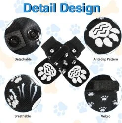 Merkloos 4x Antislip Sokken Voor Honden - Hondensokken Met Klittenbandsluiting - Hondenschoenen Pootbescherming Hond Pootbeschermer -Merkloos Winkel 1184x1200 4