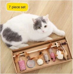 Kattenspeelgoed - Set Met 7 Kattenspeeltjes - Complete Set - Kattenhengel - Speelmuis 11 Kattenspeelgoed - Set Met 7 Kattenspeeltjes - Complete Set - Kattenhengel - Speelmuis -Merkloos Winkel 1186x1200 13
