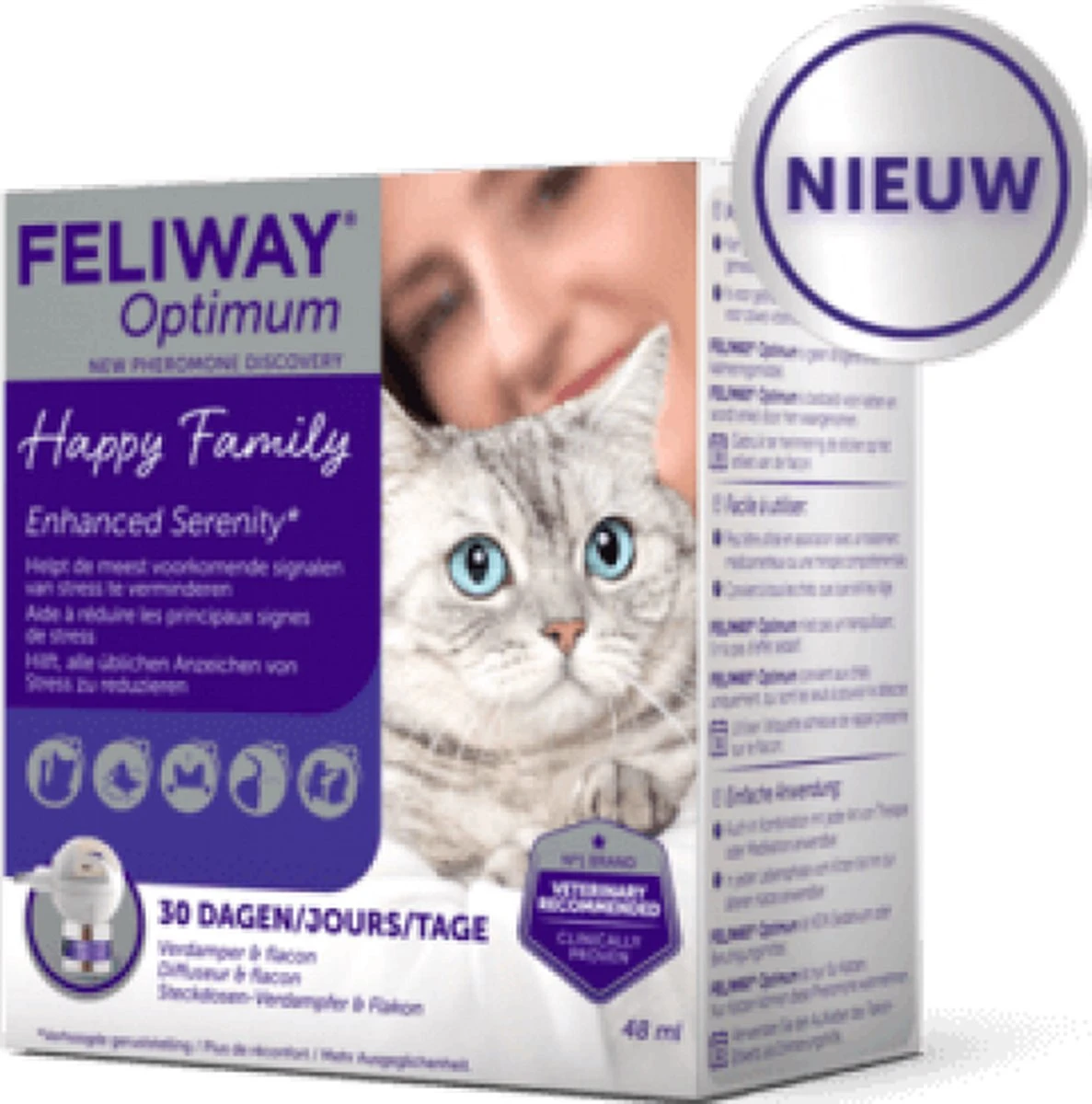 Feliway Optimum - Startset - 1 Verdamper Met 1 Vulling - 48 Ml - Anti-stress Voor Kat 1 Feliway Optimum - Startset - 1 Verdamper Met 1 Vulling - 48 Ml - Anti-stress Voor Kat