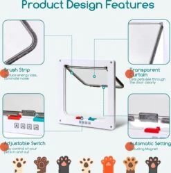 Nobleza Kattenluik Met Tunnel - 4 Vergrendelingsstanden - Weerbestendig - Binnen En Buiten - 20.5 X 19.7 Cm - Maat M - Wit -Merkloos Winkel 1188x1200 11