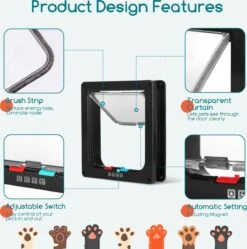 Nobleza Kattenluik Met Tunnel - 4 Vergrendelingsstanden - Weerbestendig - Binnen En Buiten - 28.5 X 25 Cm - Maat XL - Zwart 19 Nobleza Kattenluik Met Tunnel - 4 Vergrendelingsstanden - Weerbestendig - Binnen En Buiten - 28.5 X 25 Cm - Maat XL - Zwart -Merkloos Winkel 1188x1200 9