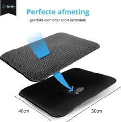 Tenify Kattenbakmat + Extra Kattenbak Schepje - 40 X 50 Cm - Waterdicht - Dubbele Laag - Honingraatstructuur - Uitloopmat - Mat -Merkloos Winkel 1189x1200 10