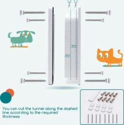 Nobleza Kattenluik Met Tunnel - 4 Vergrendelingsstanden - Weerbestendig - Binnen En Buiten - 20.5 X 19.7 Cm - Maat M - Wit -Merkloos Winkel 1190x1200 15