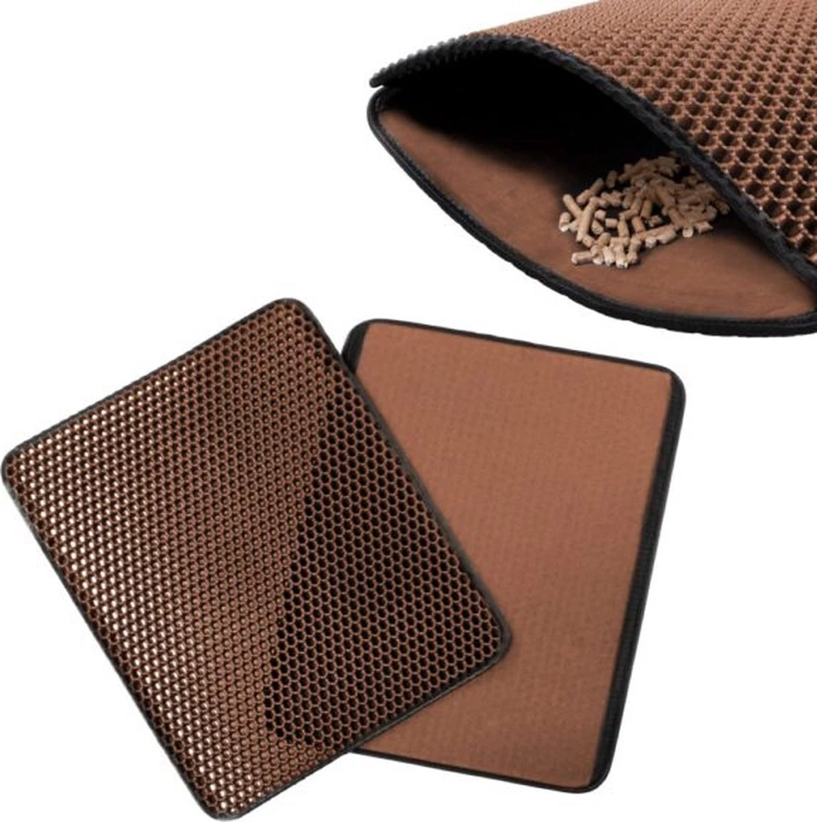 IGOODS - Kattenbakmat Met Filter - 45 X 60 - Waterdicht - Dubbele Laag - Bruin 6 IGOODS - Kattenbakmat Met Filter - 45 X 60 - Waterdicht - Dubbele Laag - Bruin - Afbeelding 6