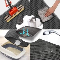 Blue Eyes Kattenbakmat, 30 Cm X 40 Cm, (!!! MAAT !!!) Kattenbakmat, Kattenbakonderlegger, Honingraatdesign, Kattenbak, Waterdicht, Dubbellaags Ontwerp, Honingraatmat (grijs) -Merkloos Winkel 1194x1200 10